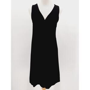 Eileen Fisher Twist Neck Shift in Black Sleeveless Dress XS Summer